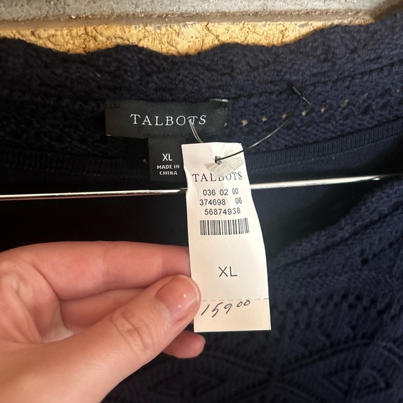 NWT Talbots Navy Blue Crochet Sweater Dress Size XL - Picture 3 of 7